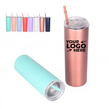 20oz Double Wall  Maars Skinny Stainless Steel Tumbler w/ Straw